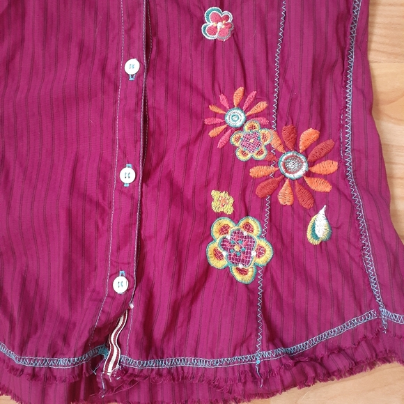 Johnny Was 3J Workshop Floral Embroidered Shirt Small - Picture 6 of 8